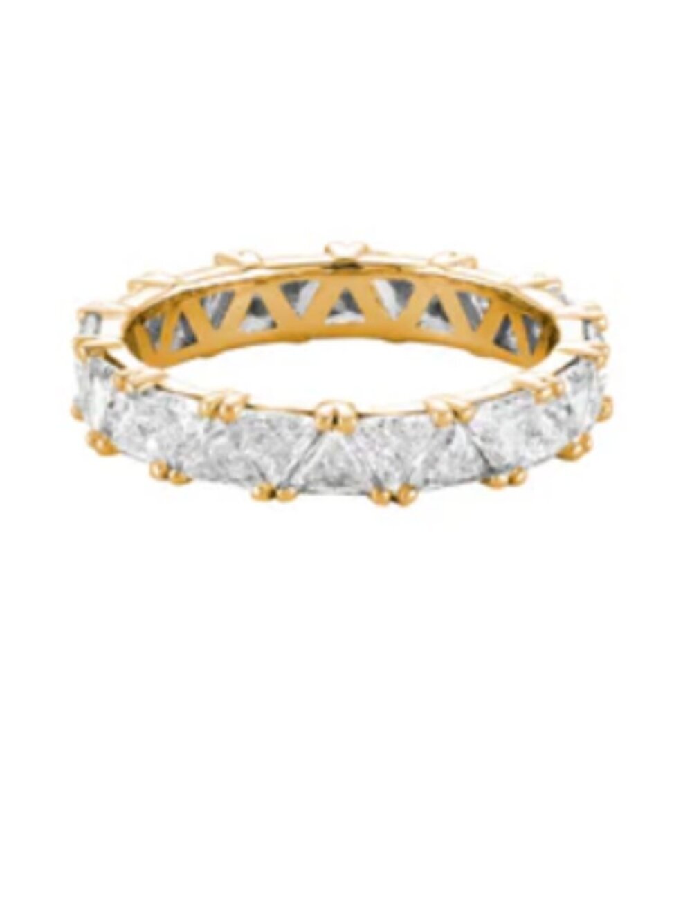 DORSEY - Theodora Double Trillion Ring - Gold / White Sapphire - Sz 9.5 - $585